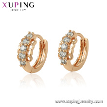 96278 xuping Elegant 18K gold color hoop women Synthetic CZ earring